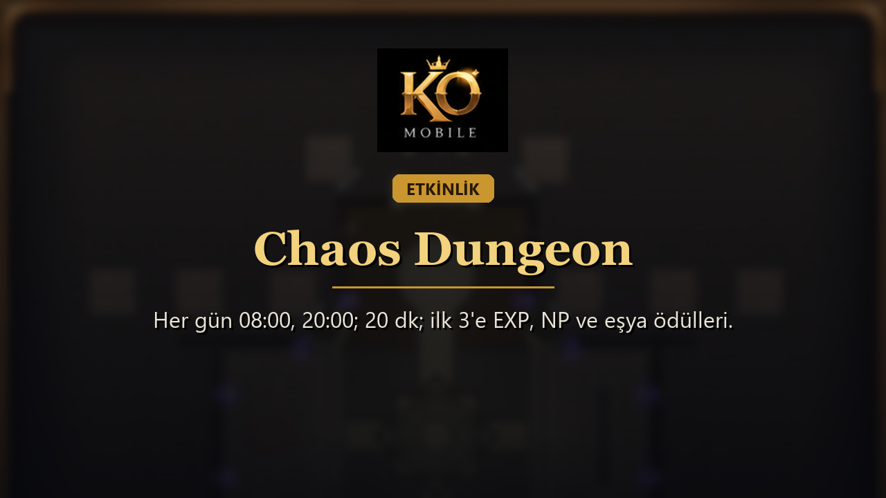 Chaos Dungeon Rehberi: Saatler, Kurallar ve Sıralama Ödülleri