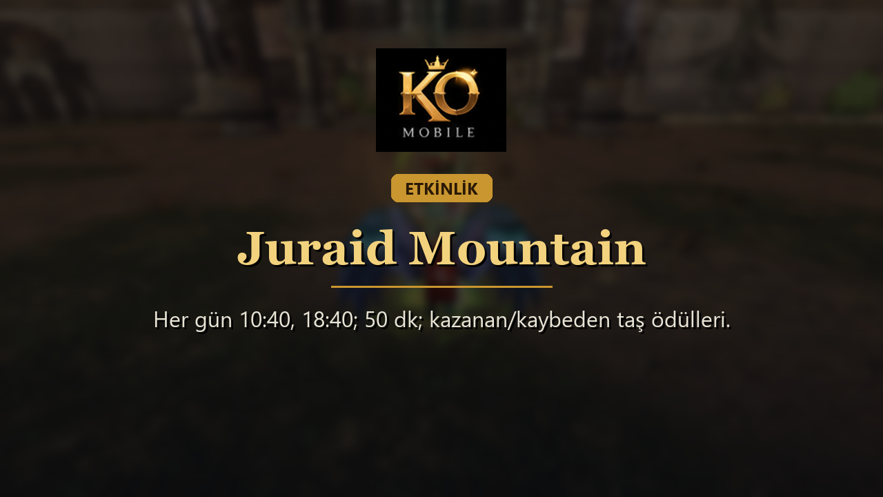 Juraid Mountain Rehberi: Saatler, Kurallar ve Ödüller