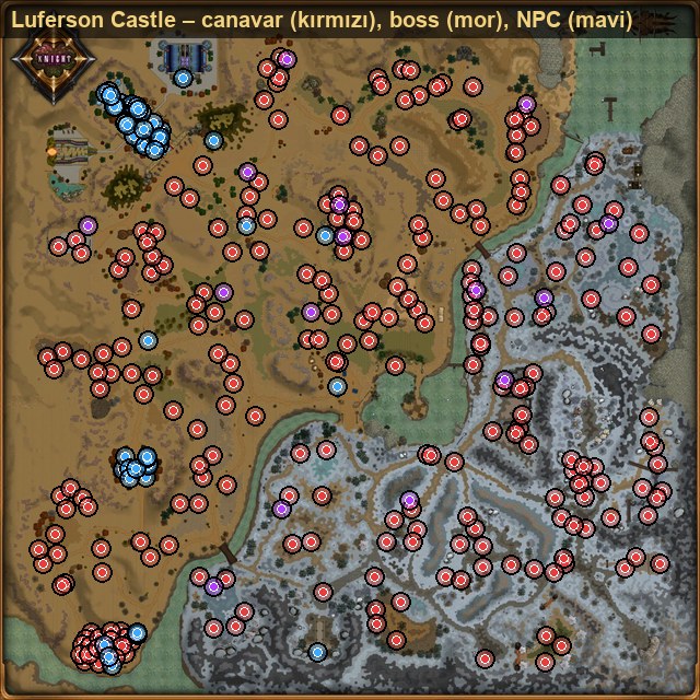 Luferson Castle Haritası: Canavarlar, NPC'ler ve Seviye Aralığı