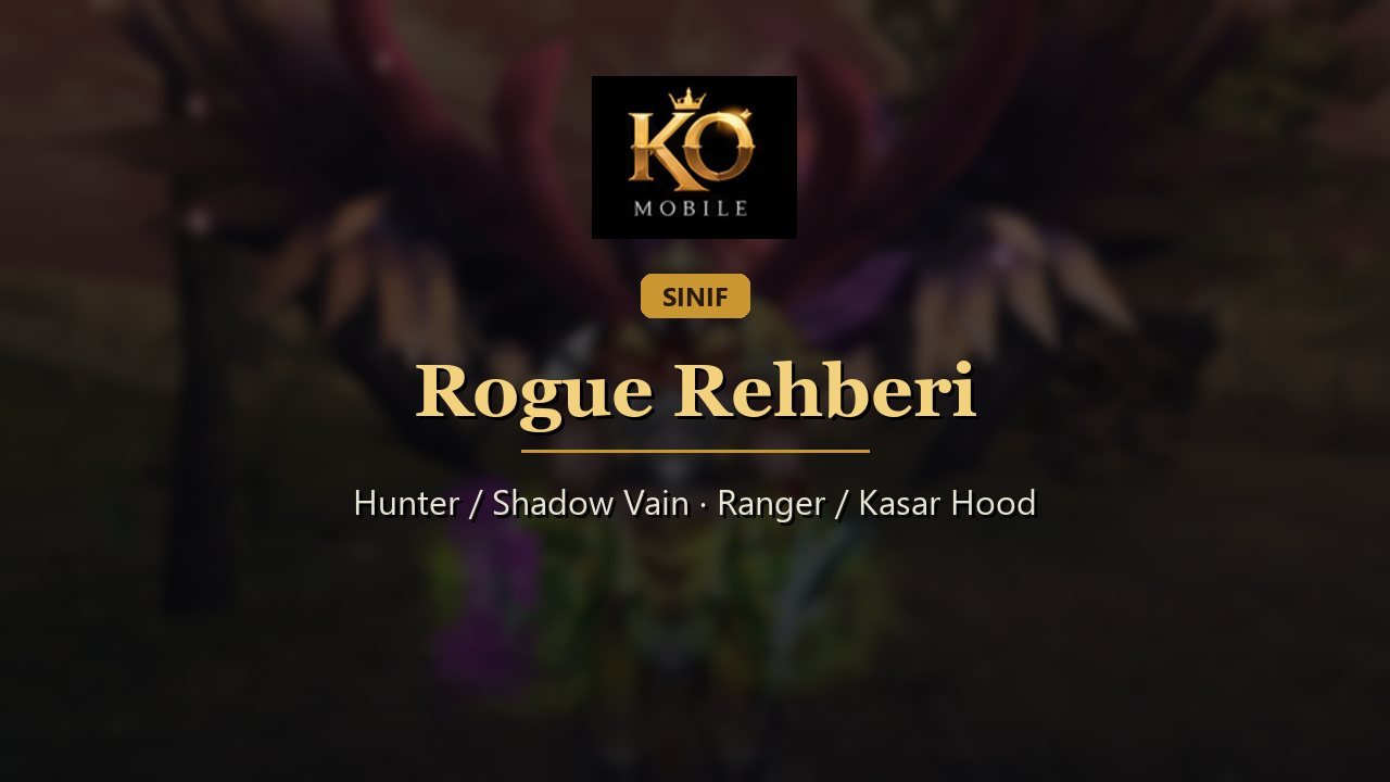 Rogue Sınıf Rehberi: Meslekler, Beceriler ve Oynanış